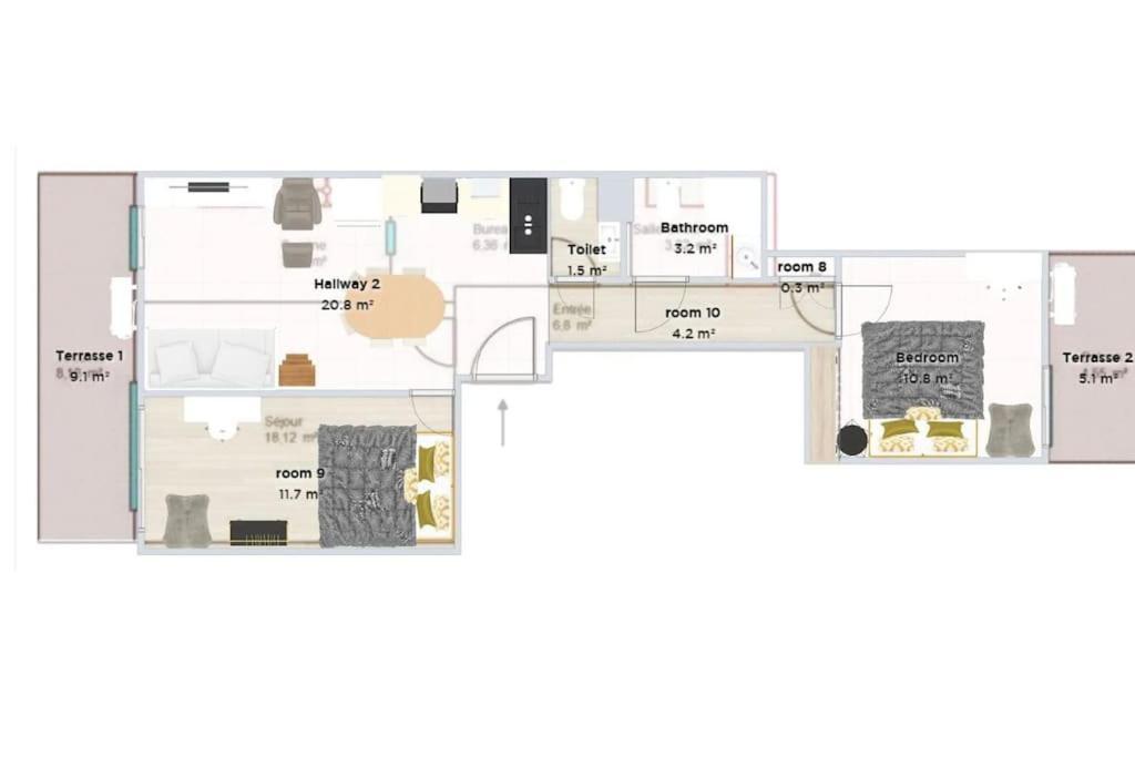 5 Pers, 2 Chambres, Terrasse, Climatisation, Parking Inclus Cannes